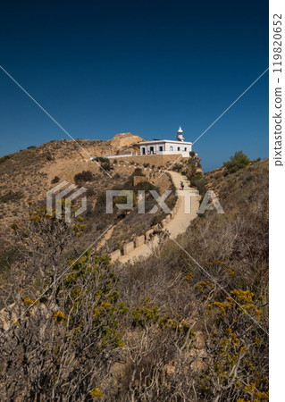 View of the lighthouse and the road to it 119820652
