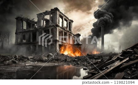 Post-apocalyptic world scenery, Generative AI, AI images Post-apocalyptic world scenery, Generative AI, AI images 119821094