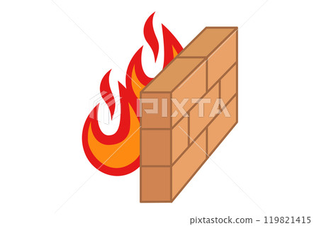 Illustration material of security improvement with a firewall 119821415