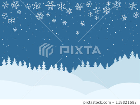 Vector illustration of winter landscape. 119821682