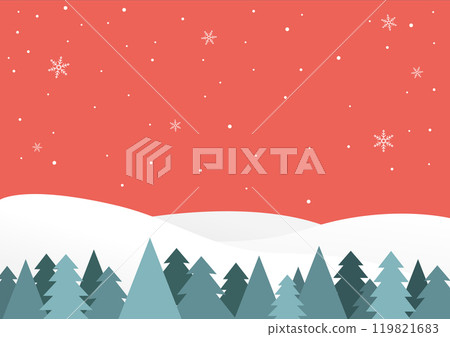 Vector illustration of winter landscape. 119821683