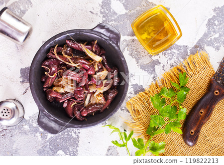 edible mushroom in bowl on a table 119822213