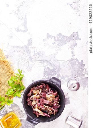 edible mushroom in bowl on a table 119822216