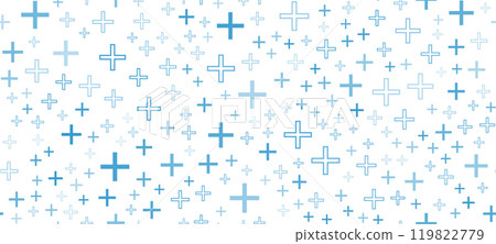 Medical abstract background with blue cross on white. Pharmacy vector pattern. 119822779