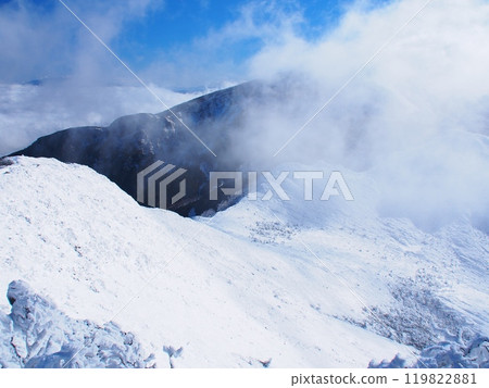 冬天從八嶽山和天狗山看到的碘嶽山 冬天從八嶽山和天狗山看到的碘嶽山 119822881