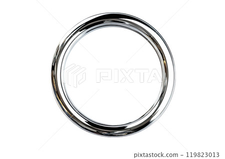 AI-generated item. Round frame in chrome on a transparent background. 119823013