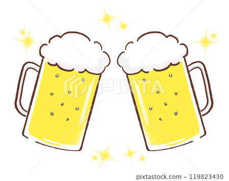 Illustration of a simple and cute beer mug Illustration of a simple and cute beer mug 119823430