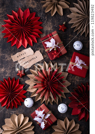 Scandinavian style Christmas paper decoration Scandinavian style Christmas paper decoration 119823492
