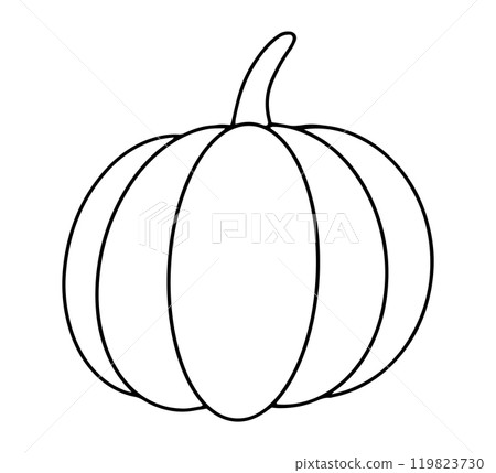 Coloring book. Vector illustration in doodle style. Halloween pumpkin. Design for kids Coloring book. Vector illustration in doodle style. Halloween pumpkin. Design for kids 119823730