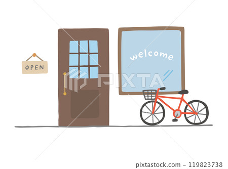Cute store exterior illustration 119823738