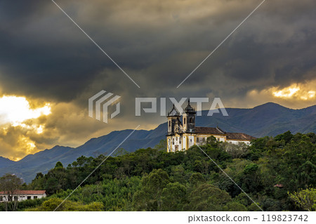 Baroque church and mountains Baroque church and mountains 119823742