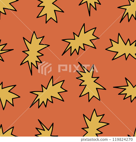 Seamless Pattern with Speech Bubbles. Yellow Cloud on Red Background. 119824270