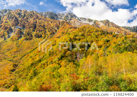 <富山縣>黑部平和立山黑部阿爾卑斯山脈的紅葉 119824400