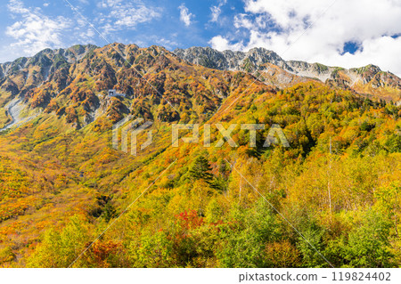 <富山縣>黑部平和立山黑部阿爾卑斯山脈的紅葉 119824402
