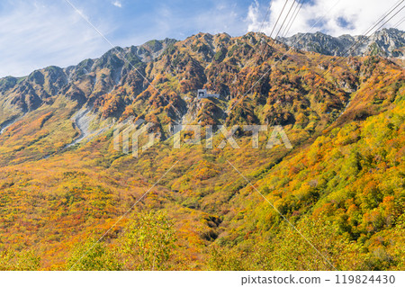 <Toyama Prefecture> Autumn leaves of Kurobedaira and Tateyama Kurobe Alpine Route <Toyama Prefecture> Autumn leaves of Kurobedaira and Tateyama Kurobe Alpine Route 119824430