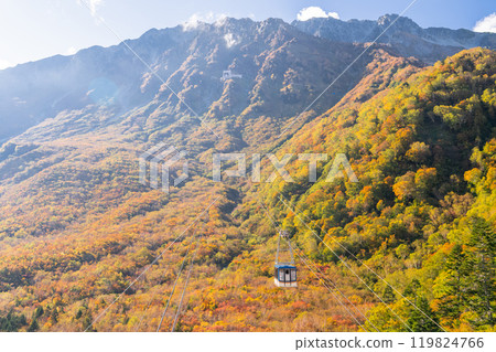 <富山縣>黑部平和立山黑部阿爾卑斯山脈的紅葉 119824766