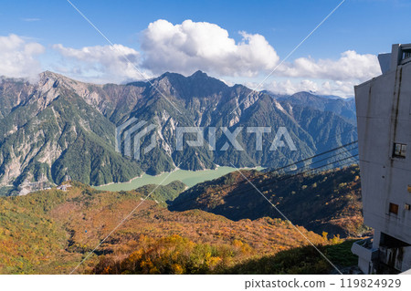 Toyama Prefecture: Autumn foliage at Tateyama Kurobe Alpine Route and Daikanbo Cloud Terrace 119824929