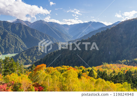 《富山縣》立山黑部阿爾卑斯山脈路線/大觀峰雲城露台的紅葉 119824948