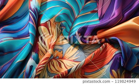 silk tropical pattern close up background silk tropical pattern close up background 119824949