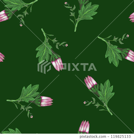 Chrysanthemum Flower Seamless Pattern. Floral Digital Paper. 119825133