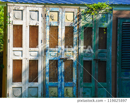 Vintage wooden door Vintage wooden door 119825897
