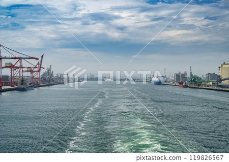 View of Sendai Port from a boat View of Sendai Port from a boat 119826567