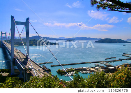 The Great Seto Bridge, Mount Washu, from the first observation deck (Kurashiki City, Okayama Prefecture) The Great Seto Bridge, Mount Washu, from the first observation deck (Kurashiki City, Okayama Prefecture) 119826776