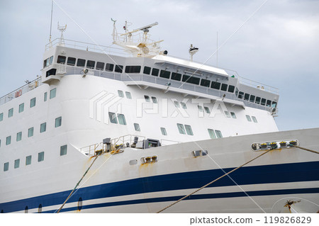 Ferry boat at anchor 119826829