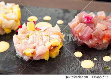 Delicious French fish tartare Delicious French fish tartare 119827454