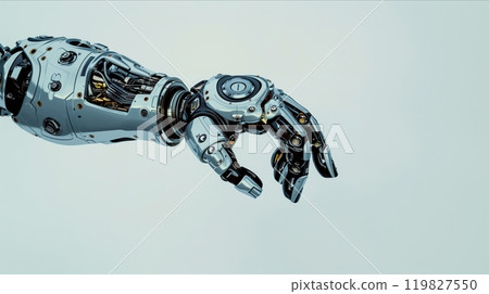 A Detailed View of a Robotic Hand Showcasing Advanced Technology and Intricate Design Elements 119827550