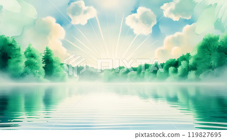 Nature background, watercolor style 119827695