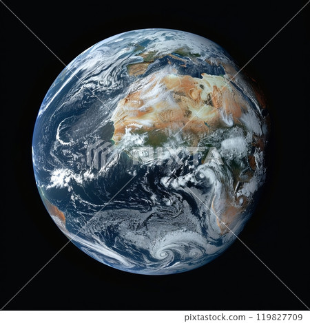 A Stunning View of Earth From Space, Showcasing Continents, Clouds, and Ocean Currents 119827709