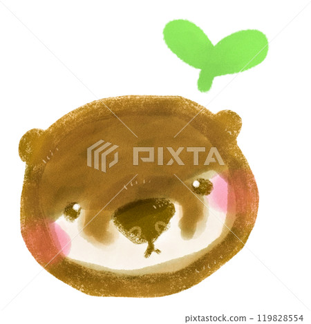 Cute hand drawn otter character illustration green 119828554
