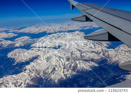aerial view of the Alps over Zermatt, Switzerland aerial view of the Alps over Zermatt, Switzerland 119828745