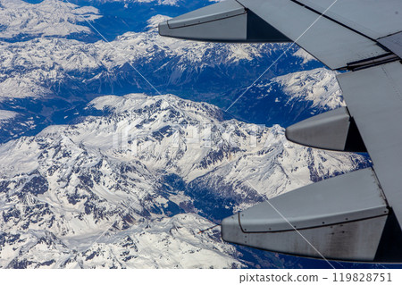 aerial view of the Alps over Zermatt, Switzerland aerial view of the Alps over Zermatt, Switzerland 119828751