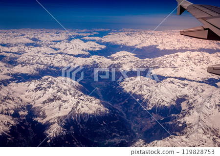 aerial view of the Alps over Zermatt, Switzerland aerial view of the Alps over Zermatt, Switzerland 119828753