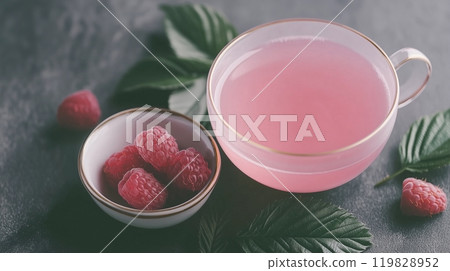 Raspberry tea and jam, a tonic drink Raspberry tea and jam, a tonic drink 119828952