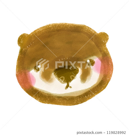 可愛的手繪水獺人物插畫臉 可愛的手繪水獺人物插畫臉 119828992