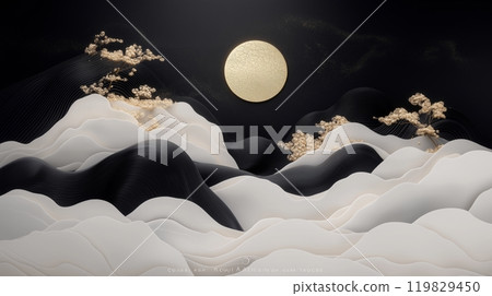 Moon Festival. Background of the symbol Dragon, a revered mystical creature in different cultures. 119829450