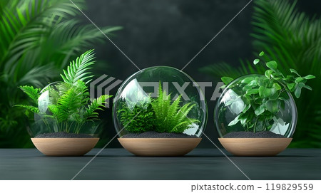 Sprout in a bowl in the ground, gardening and farming Sprout in a bowl in the ground, gardening and farming 119829559