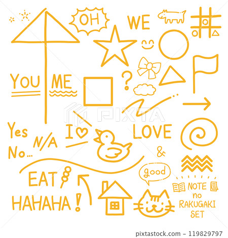 Notebook doodle set_pen_orange 119829797