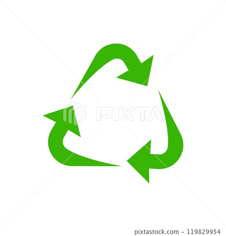 Recycle icon symbol vector. Recycling and rotation arrow icon pack 119829954
