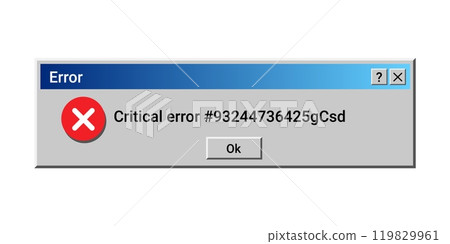 Retro error warning information message. Alert notification on your computer. Retro error warning information message. Alert notification on your computer. 119829961
