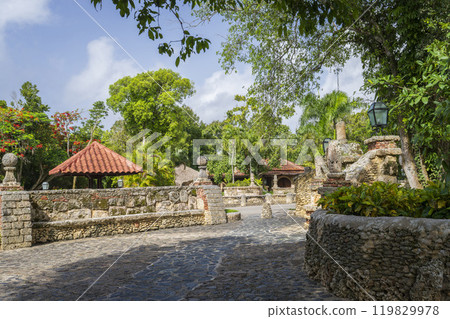 Nice view of Altos de Chavon street and garden 119829978