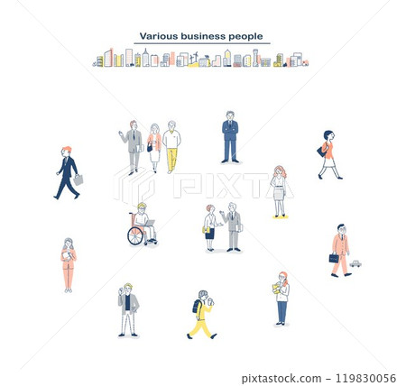 Various people walking business people set 119830056