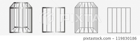 Steel cage 3d vector realistic illustration. 119830186