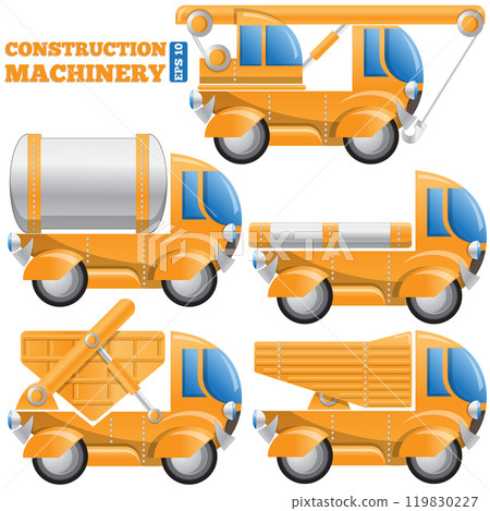 Construction machinery. Isolated on white background. Vector illustration. 119830227