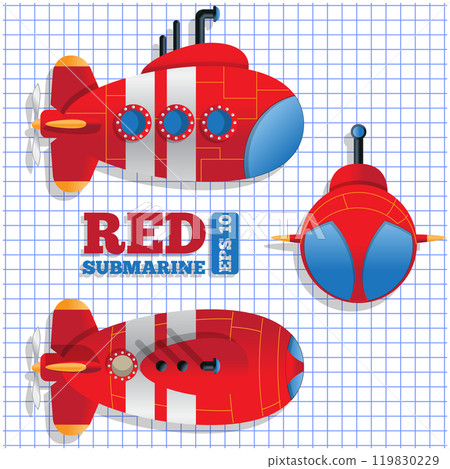 Scheme of a submarine. Vector illustration. Scheme of a submarine. Vector illustration. 119830229