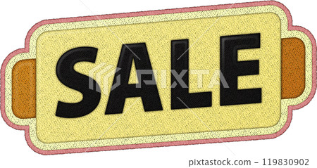Exclusive patchwork style sale badge with unique embroidery design for your collection 119830902