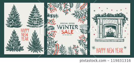 christmas, tree, vector 119831316
